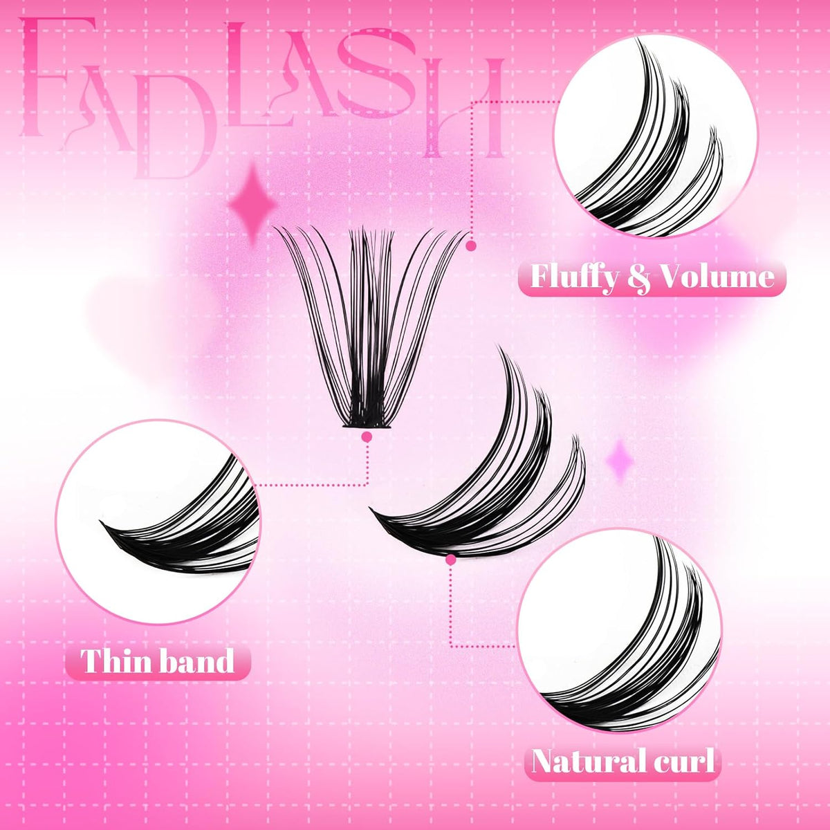 Cluster Lashes D Curl Lash Clusters 240 Pcs Lash Extension Clusters Individual Lashes Soft DIY Eyelash Extensions Mixed Tray Eyelash Clusters Natural Look (50D-0.07D, 12-18mm)