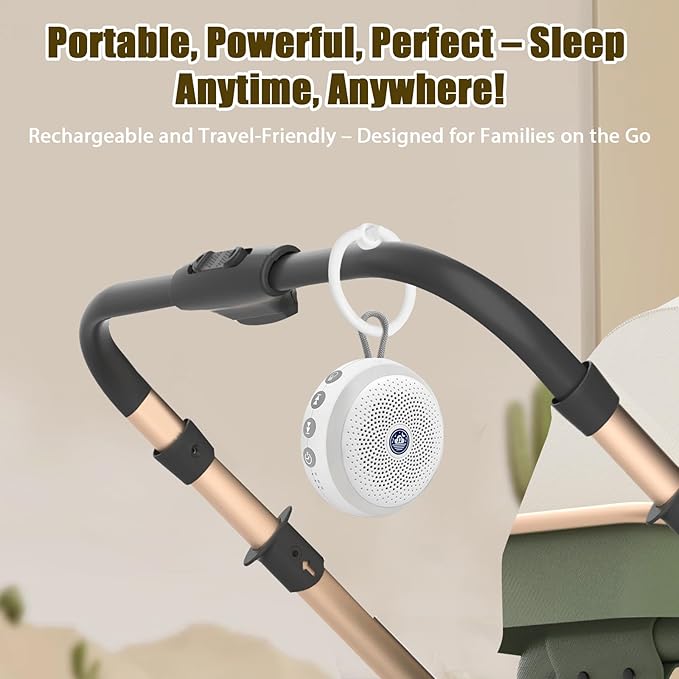 Baby Noise Machine – Portable Sound Machine with Night Light for Baby Nursery – Sleep Soother with White Noise, Rain Sounds & Sleep Music for Deep Restful Sleep