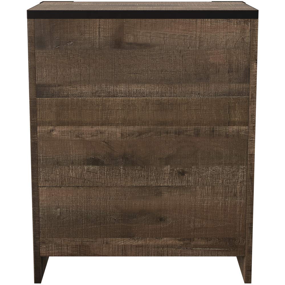 Signature Design by Ashley Trinell Rustic 2 Drawer Nightstand with USB Charging Stations, 29.65" Tall, Warm Brown