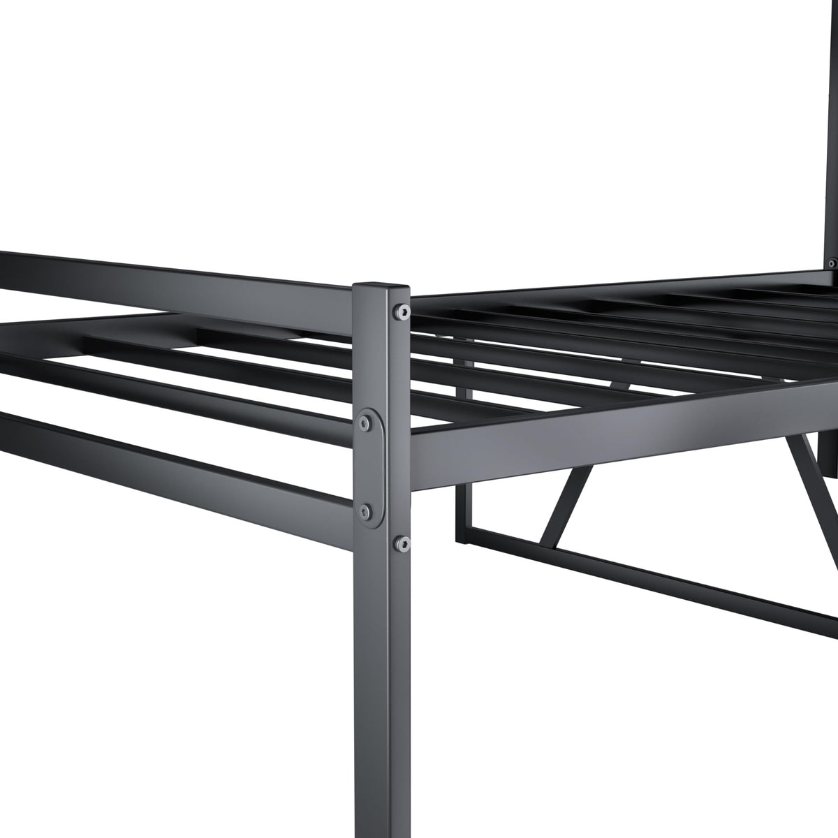 VRAXO Metal Platform Bed Frame with Headboard, Sturdy Metal Frame, No Box Spring Needed(Twin)