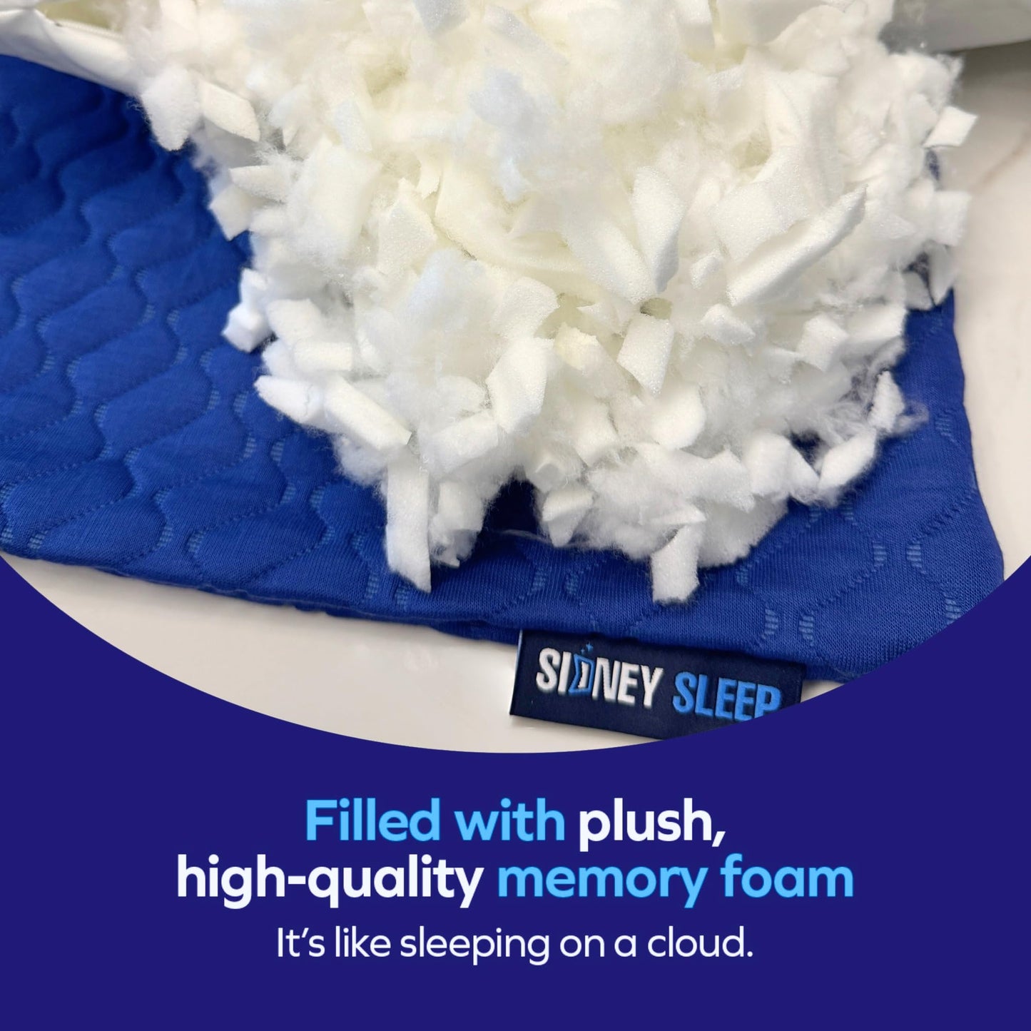 Sidney Sleep Pillow for Side and Back Sleepers - Comfort for Neck and Shoulder Pain - Adjustable and Customizable Shredded Memory Foam Filling - King Size - Extra Foam Fill Included (Blue, King)