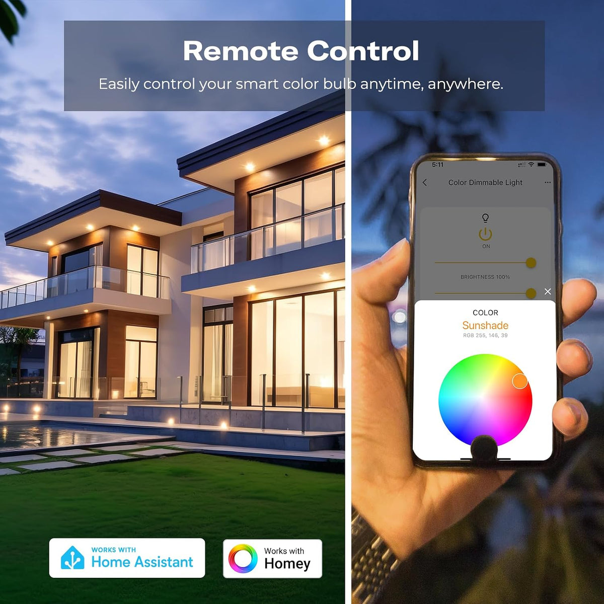 THIRDREALITY Smart Color Bulb ZL1,Zigbee hub Required,Compatible with Home Assistant(ZHA&Z2M),SmartThings,Aeotec,Homey,Hubitat or Echo Devices with Built-in Zigbee hub,A19 RGBCW Bulb,800 Lumens