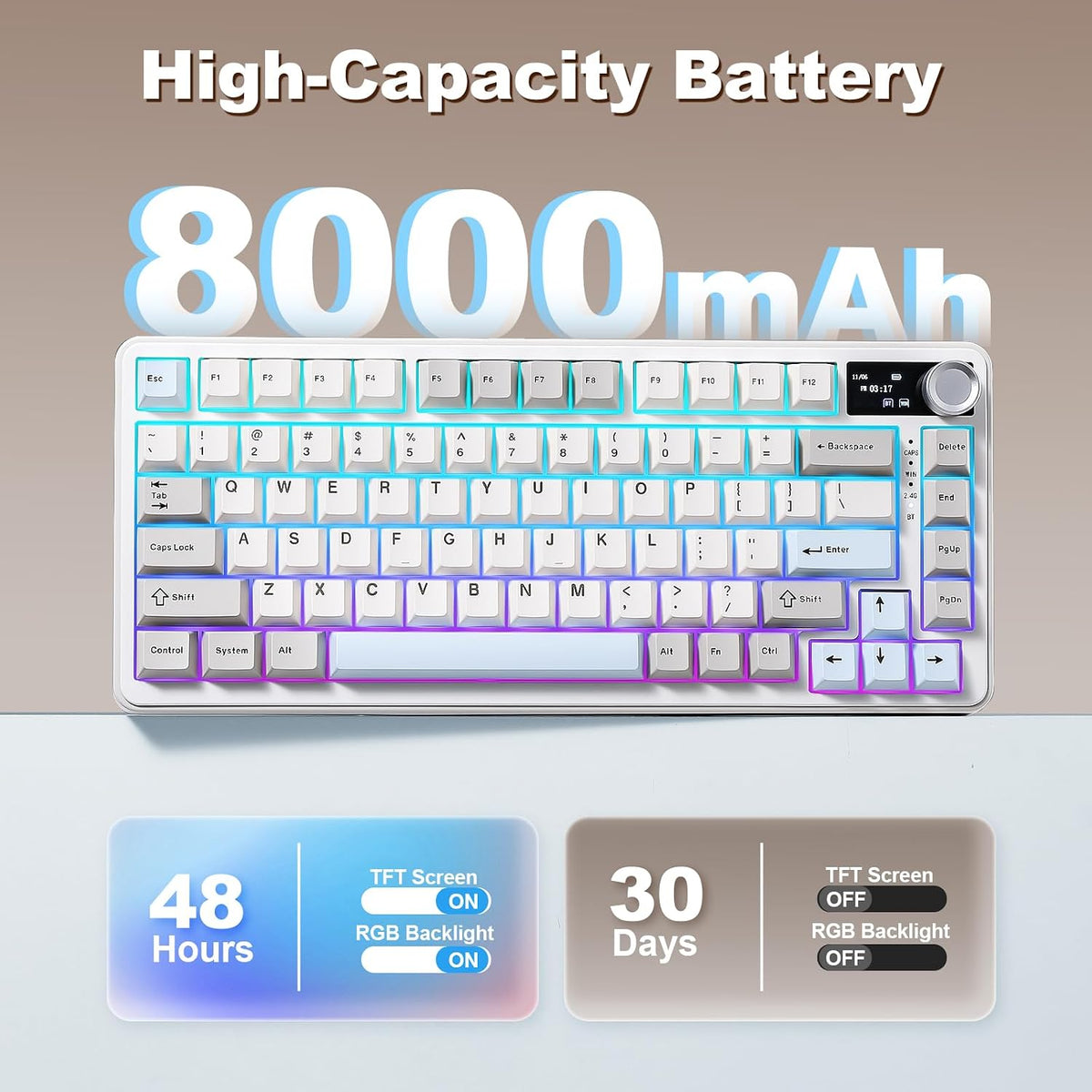 YUNZII B75 PRO MAX 75% Mechanical Keyboard (Beige, Cocoa-V2)