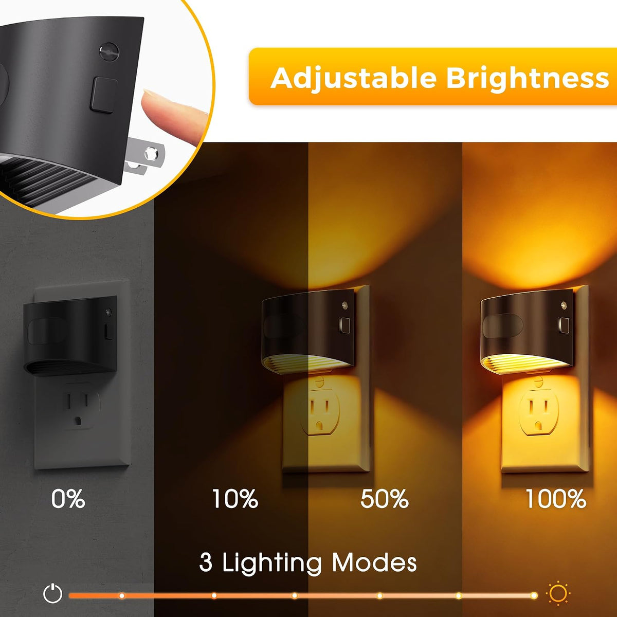 L LOHAS LED Motion Sensor Night Light, Night Lights Plug into Wall, 2 Pack