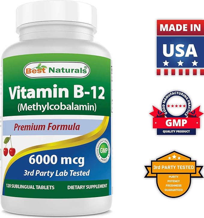 Best Naturals Vitamin B12 6000 mcg & Vitamin D3 10000 IU