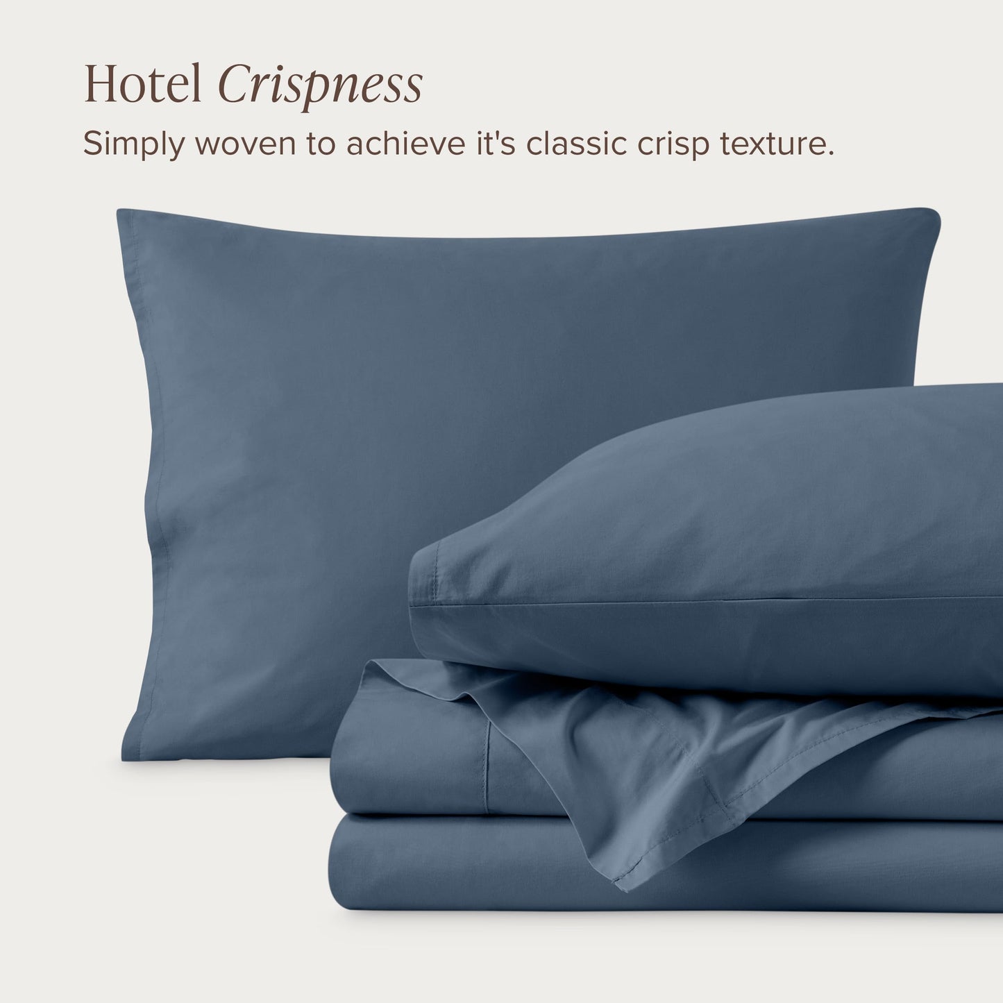 Bare Home 100% Organic Cotton Split King Sheet Set - Crisp Percale Weave - Lightweight & Breathable - Bedding Sheets & Pillowcases (Split King, Bering Sea)