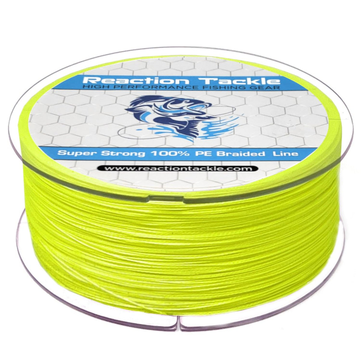 Reaction Tackle Braided Fishing Line Hi Vis Yellow 6LB 150yd