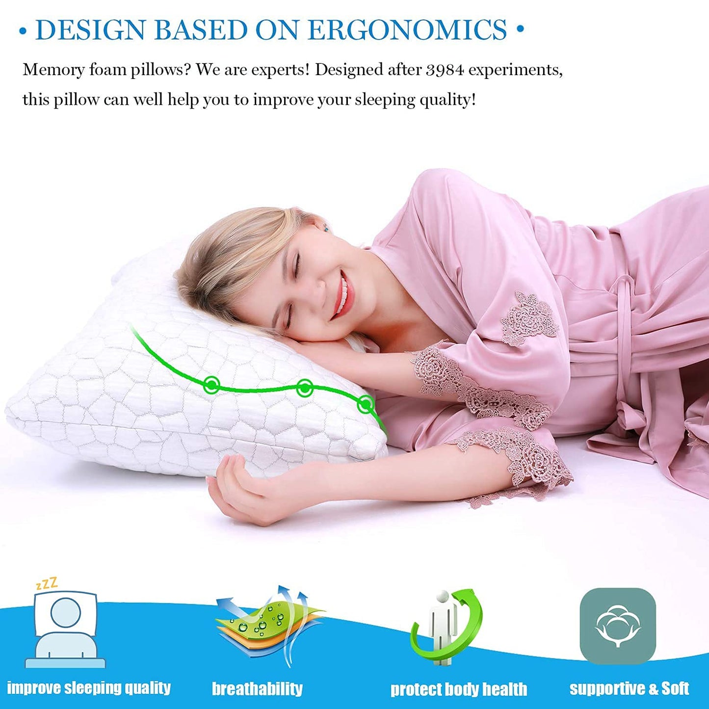Cooling King Size Pillows Set of 2 Pack Shredded Memory Foam Pillows for Sleeping, Adjustable Cool Bed Pillow for Side Back Stomach Sleepers Luxury Gel Neck Pillow for Neck and Shoulder Pain Relief