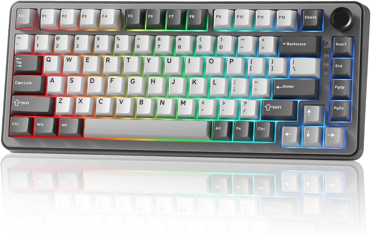 YUNZII B75 PRO 75% Wireless Mechanical Keyboard (Dark Grey,Cocoa V2)