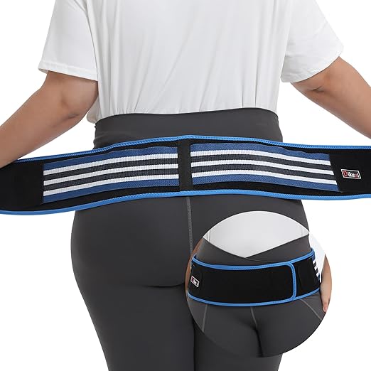 Sacroiliac SI Joint Hip Belt for Women Men-Alleviate Sciatica|Pelvic|Back|Lower Back Support, Pelvic Support Belt, Adjustable Lumbar Pain Relief, Trochanter Belt Blue, L(Hip Size 43"-56"
