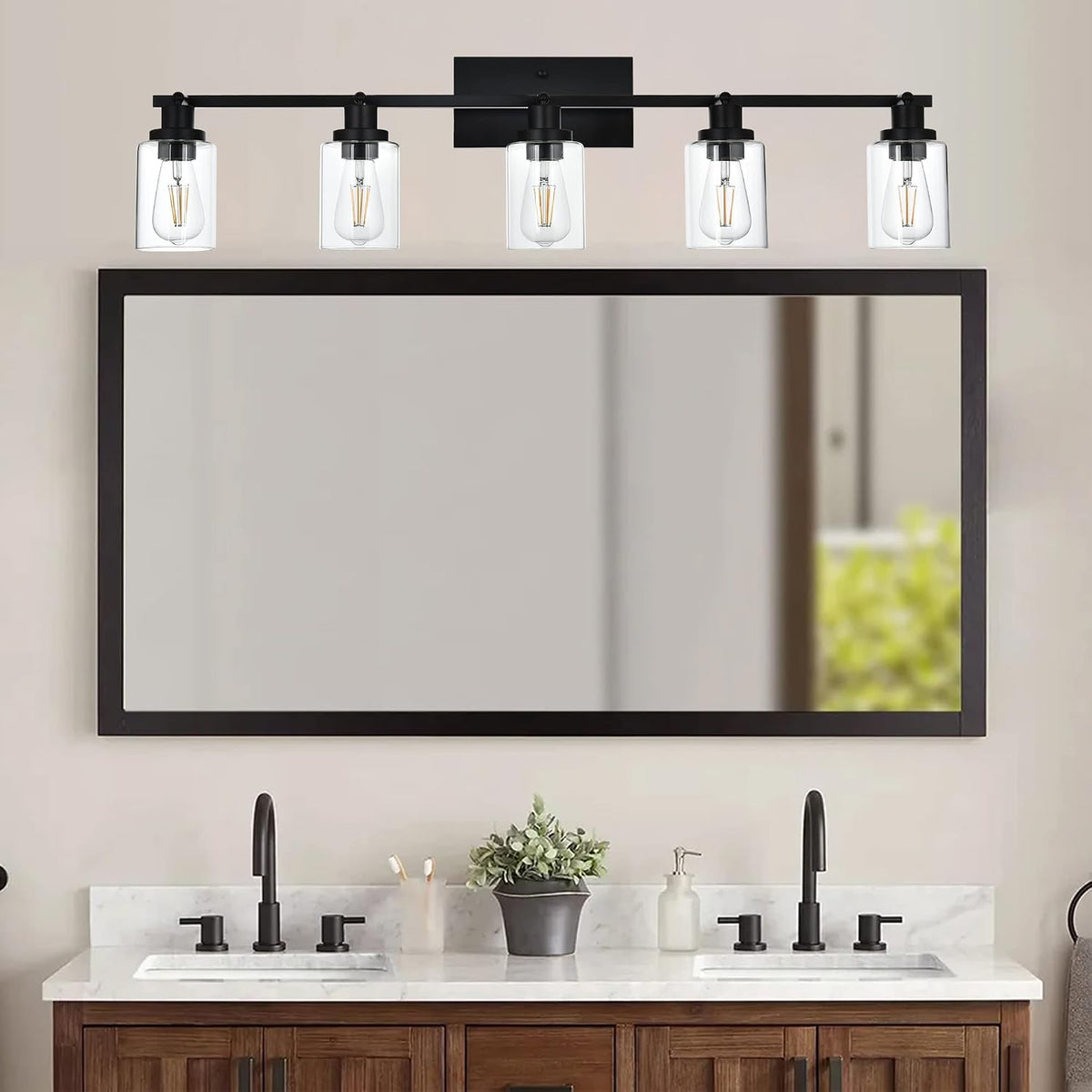 MELUCEE 5 Light Vanity Lights for Bathroom with Rotatable Light Head