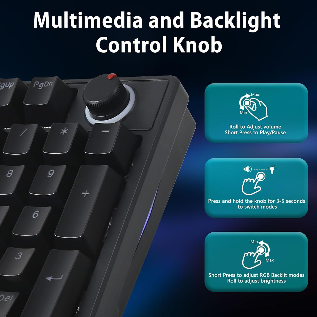 HUO JI 96% Mechanical Gaming Keyboard Wired, LED Backlit, Liner Red Switch