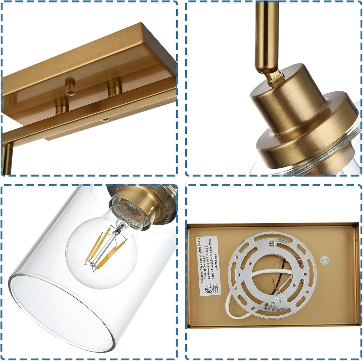 MELUCEE 6 Light Multi-Directional Rotating Track Lighting Kit Brass