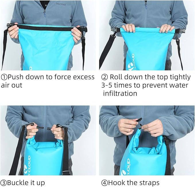 ROCK CLOUD Dry Bag Waterproof 20L Dry Sack for Kayaking Rafting Boating Beach Surfing Swimming Canoe Camping Hiking Fishing Ski