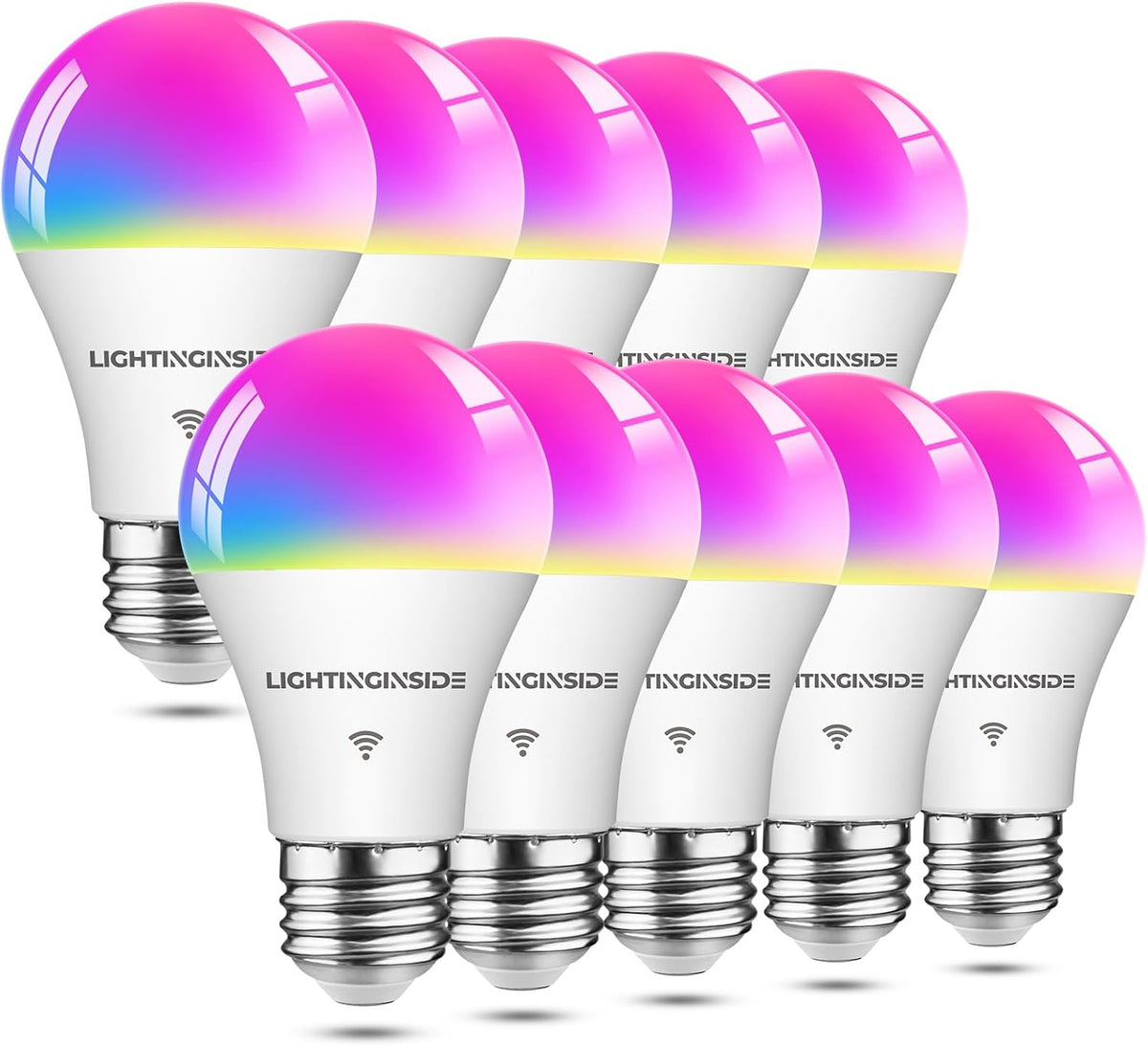 Lightinginside Smart Bulbs Compatible with Alexa/Google Home/SmartLife, 10 Pack