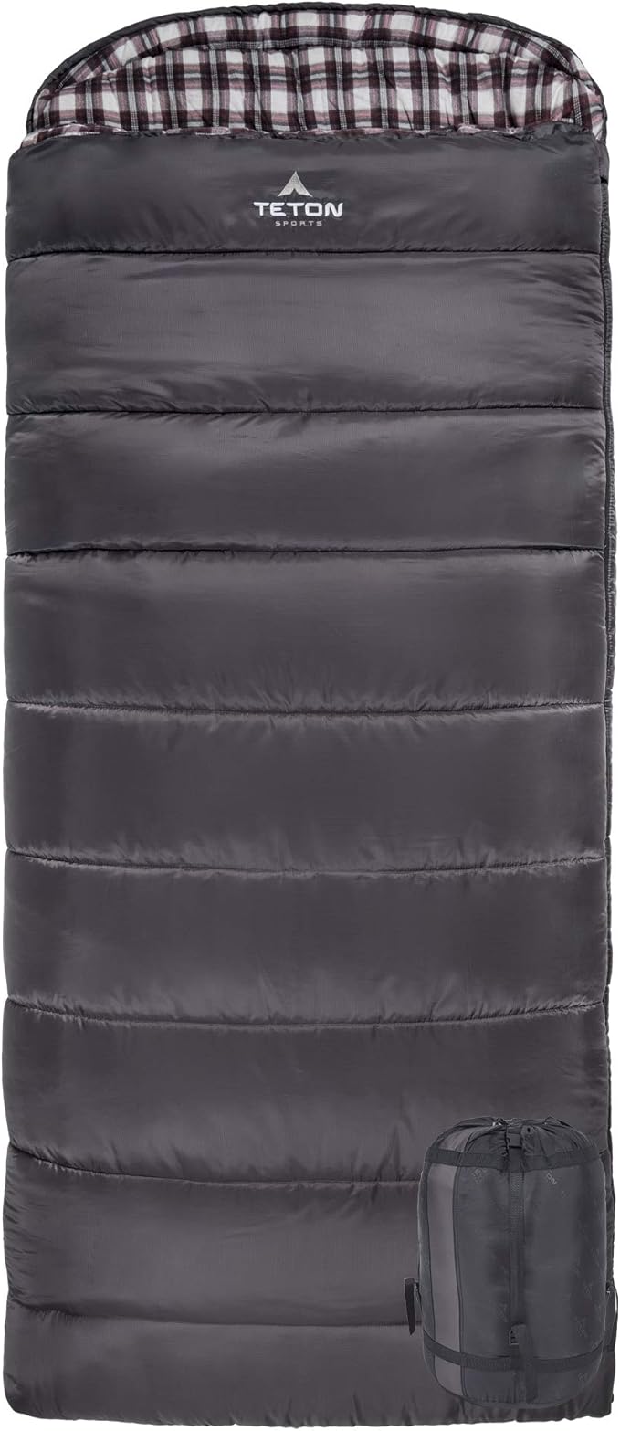 Teton Celsius XXL Sleeping Bag, Cold Weather Sleeping Bags for Adults and Kids, Camping Made Easy and Warm. Compression Sack Included, 35F, 25F, 0F, 20F Degree