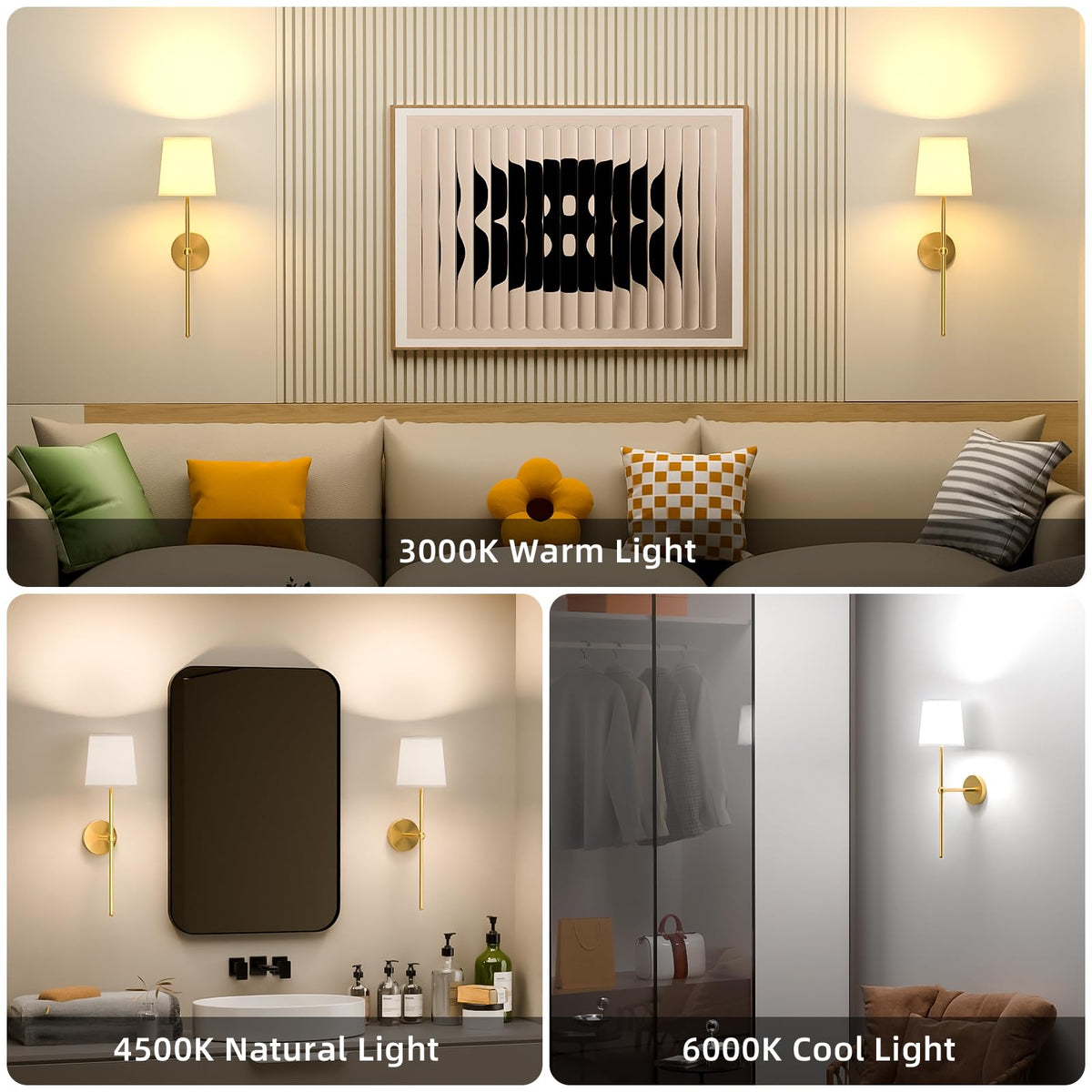 Lightbiz Battery Operated Wall Sconce Set of 2, Rechargeable Wall Lights with Remote, 15 Colors Wireless Dimmable Wall Lamp for Bedroom, Living Room, Hallway