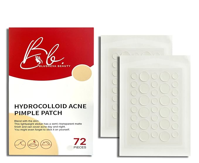 Hydrocolloid Acne Spot Patch for Face – Fast-Acting, Invisible, Healing & Protective, 72 Count