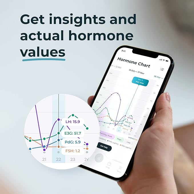 Inito Fertility Monitor & Hormone Tracker for Women | Estrogen, LH, PdG (Urine Metabolite of progesterone), FSH | Track and Confirm Ovulation | Includes 15 Test Strips (iPhone 16 Pro)