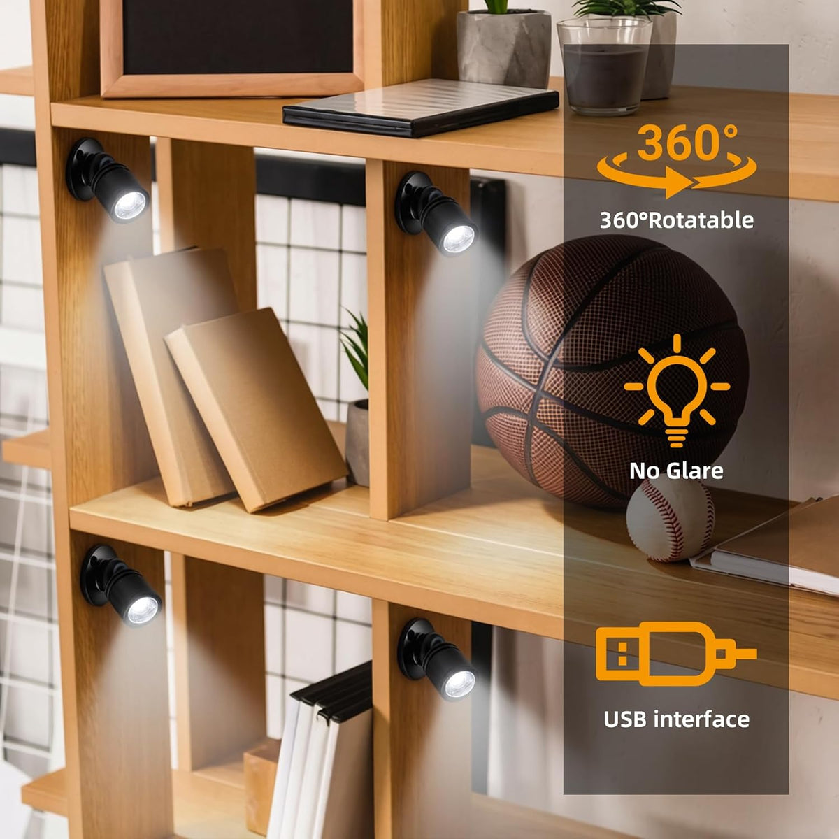 YaeCCC 4pcs Mini Spotlight for Displays, Small LED Mini Spotlight Indoor