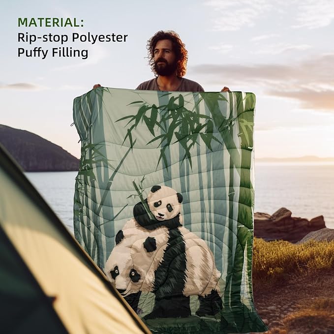 Outdoor Puffy Camping Blanket, Lightweight Windproof Warm Stadium Blanket, Packable Travel Camping Quilt for Cold Weather, Hiking, Backpacking, Sleeping, Hammock, Adventure 78"x 56"