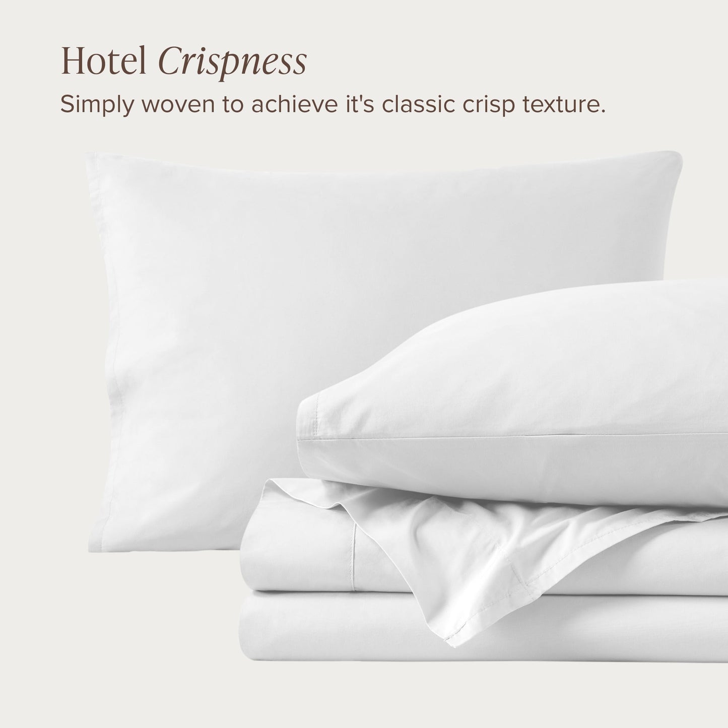 Bare Home 100% Organic Cotton Split King Sheet Set - Crisp Percale Weave - Lightweight & Breathable - Bedding Sheets & Pillowcases (Split King, White)