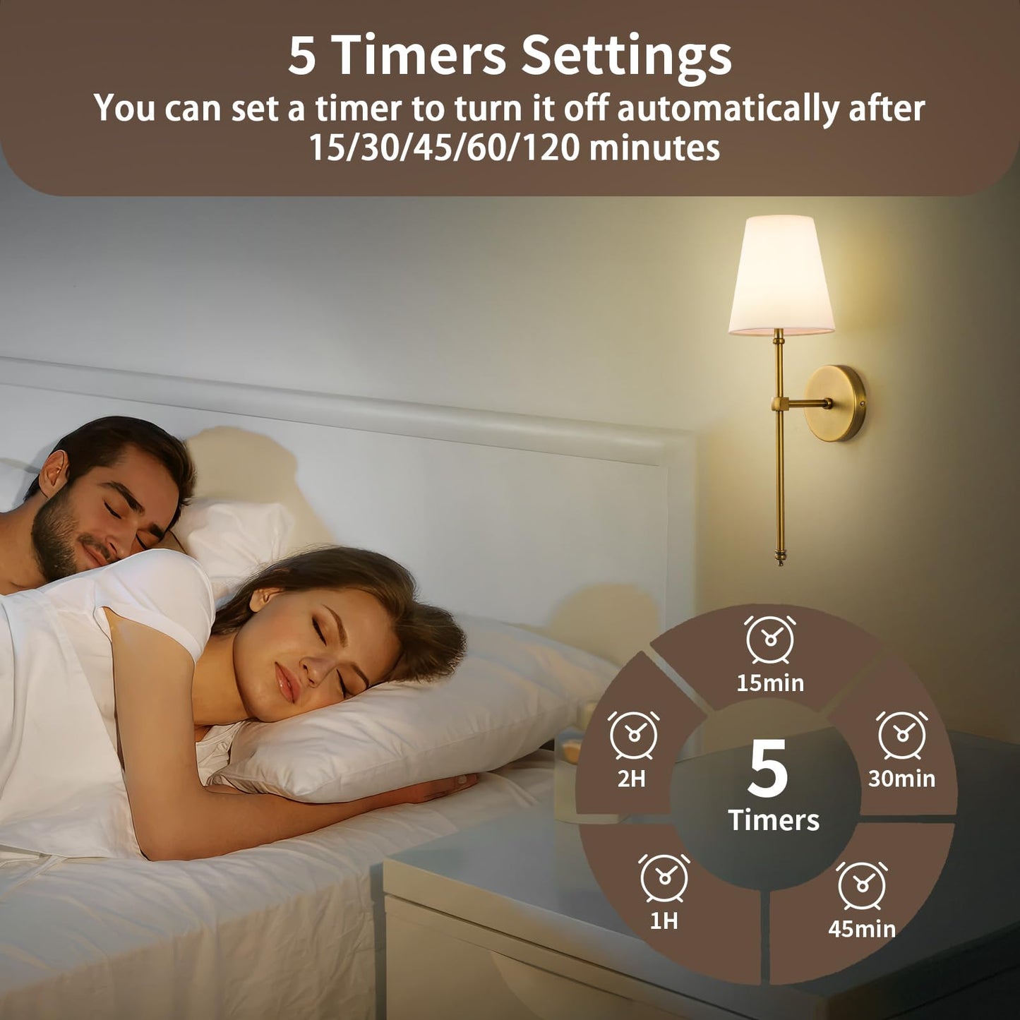 HOXIYA DIMMABLE Battery Operated Wall Sconces Set of 2, Rechargeable Wireless Gold Wall Lighting with Remote Control, Farmhouse Wall Lamp with Detachable Charging Light Bulb for Indoor Bedroom Brass