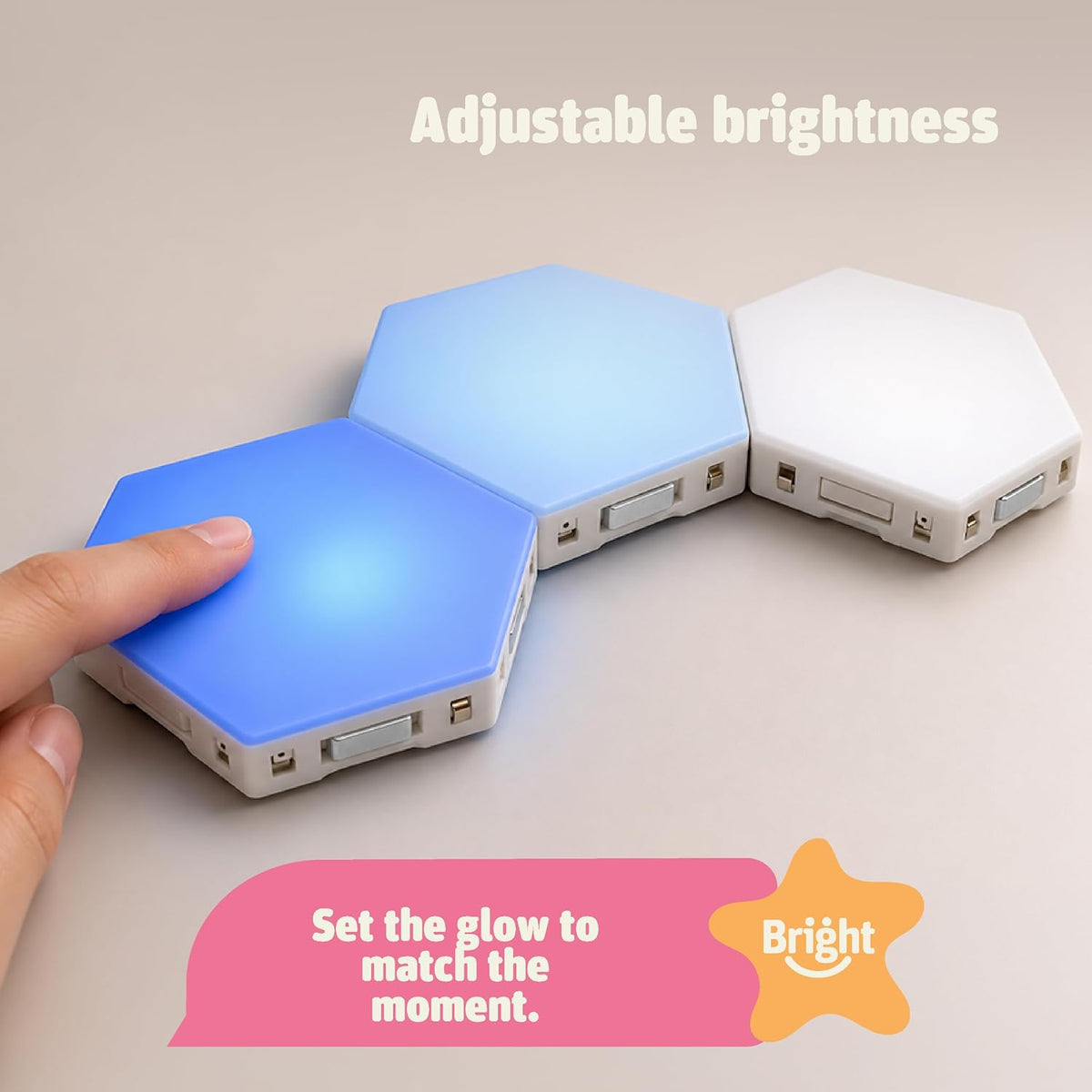 Bright Autism Tap-Tap Touch Sensory Lights, Dimmable 6-Piece Set for Kids