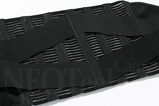 NeoTech Care Adjustable Compression Back Brace Lumbar Support Belt, Black, Size XL
