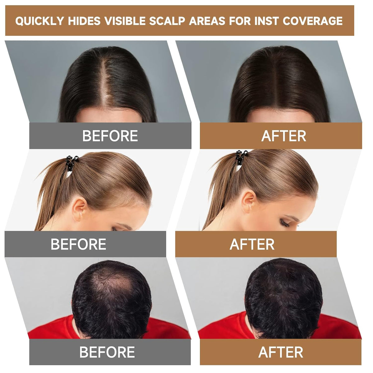 Root Touch Up Powder, Instantly Gray Hair Cover Up, Women Color Root Coverage Shadow Powder for Thinning Grey Hairline, Men Roots Concealer for Hair Loss Beard Line Eyebrow, White