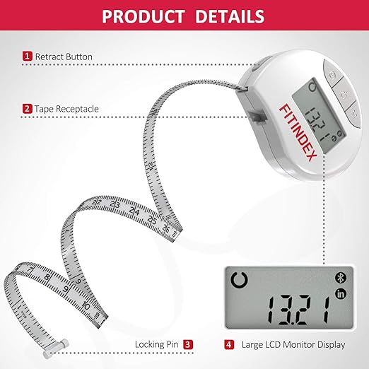 FITINDEX Bathroom Scale for Body Weight Pink and Smart Body Tape Measure