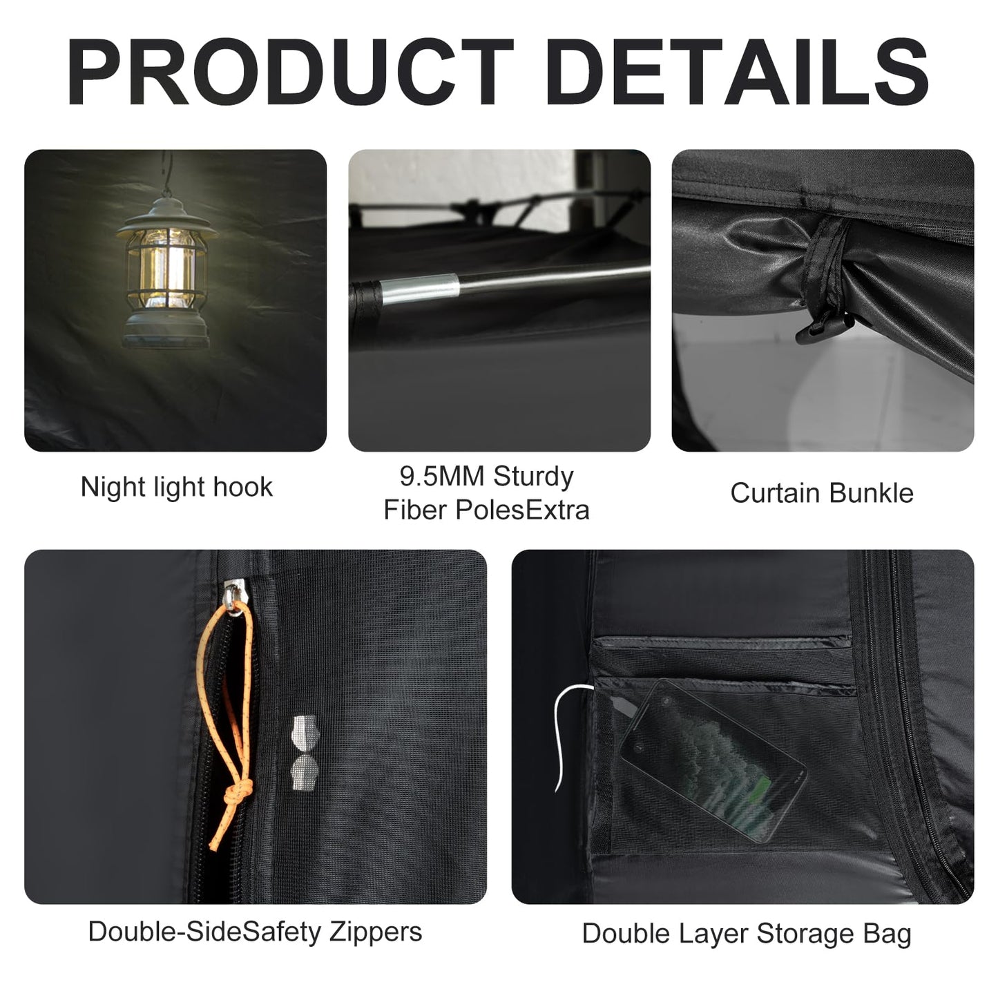 Bed Tent Bed Full Size Canopy Tents for Adult - Portable Dream Indoor Sleeping Tents Blackout with 3 Doors Breathable Private Space Tent