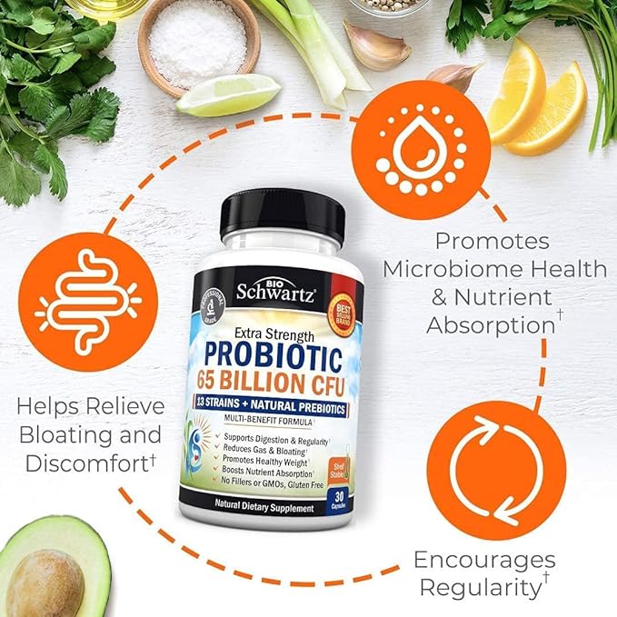 Advanced Daily Men's Multivitamin with Vitamin C A B D3 E and Zinc (1 Month Supply) Plus 65 Billion CFU Daily Probiotic Supplement (1 Month Supply)