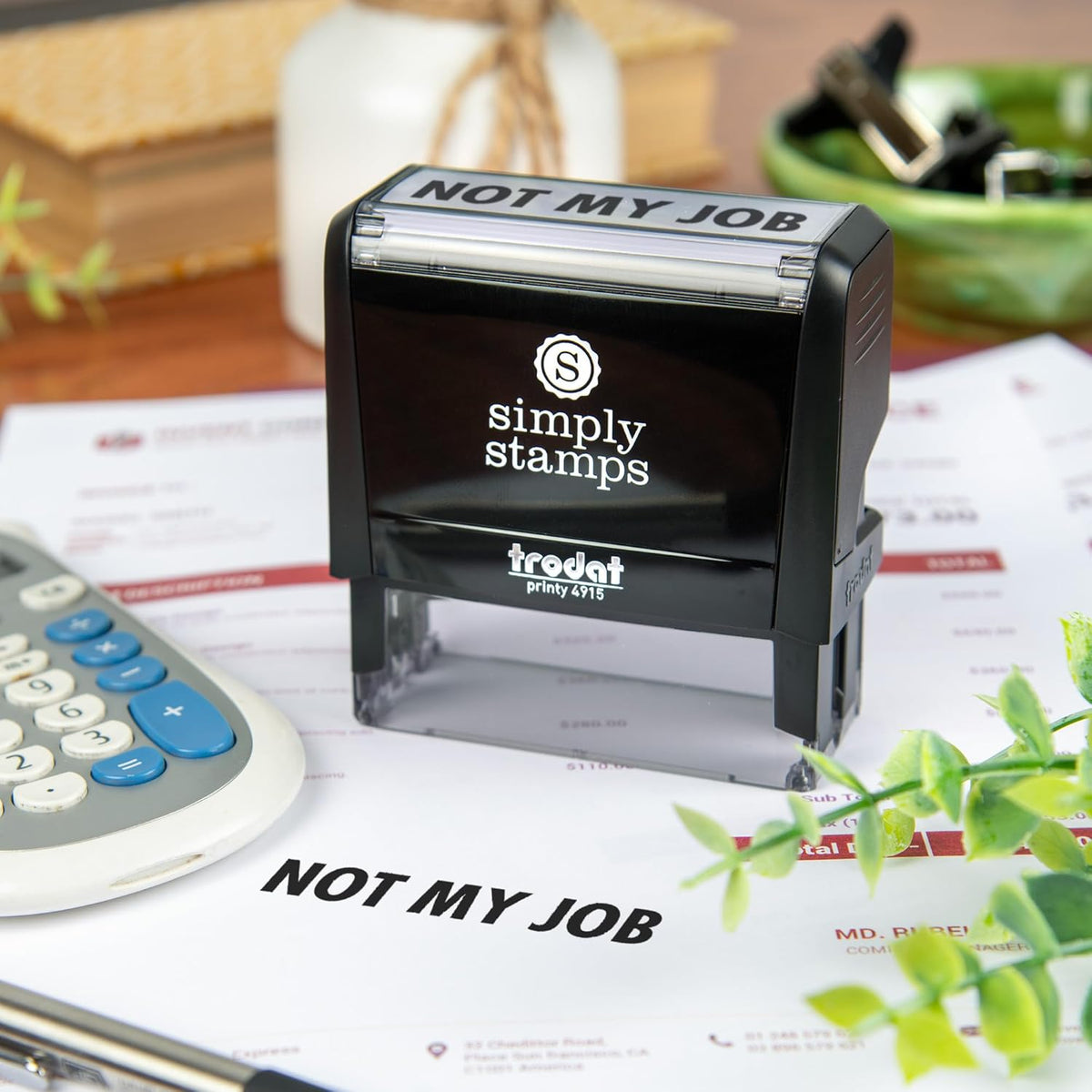 Not My Job Office Stamp | 4 Different Sizes | 20 Designs | Multiple Color Options | Perfect for Quick Validation of Office Documents (Not My Job, Xtra Wide)