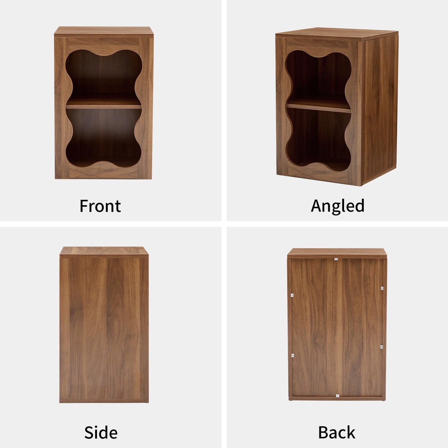 Night Stands for Bedrooms Set of 2, Bedside Table Bedroom Nightstand with Open Shelf Storage, Modern Wood Night Side Bed Table for Bedroom, Living Room, Dorm, Home Office, Small Spaces