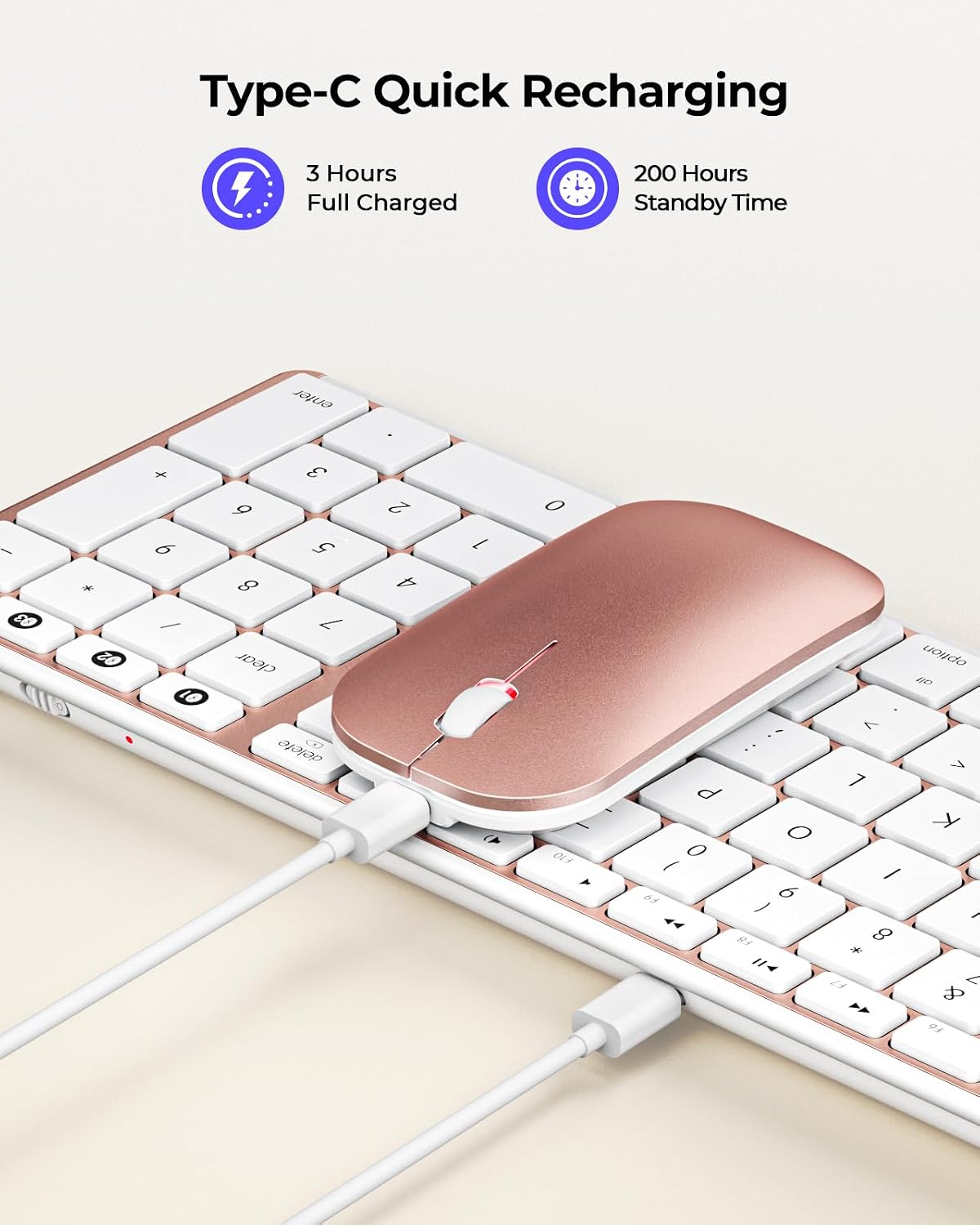 seenda SKM64-2 Bluetooth Keyboard and Mouse Combo for Mac, MacBook and iPad