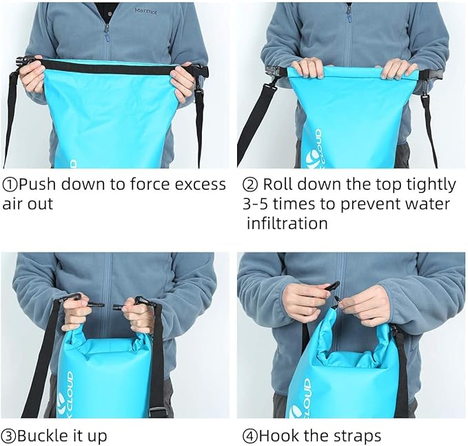 ROCK CLOUD Dry Bag Waterproof 20L Dry Sack for Kayaking Rafting Boating Beach Surfing Swimming Canoe Camping Hiking Fishing Ski, Yellow