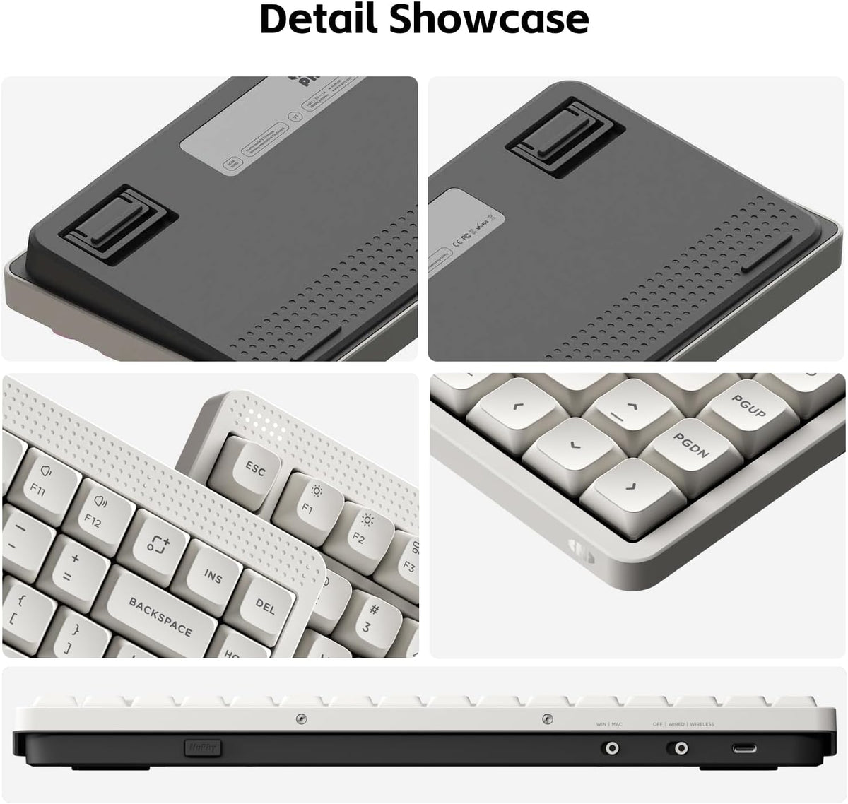 nuphy Node75 Hot-swap Wireless Mechanical Keyboard White-Red Nano Switch