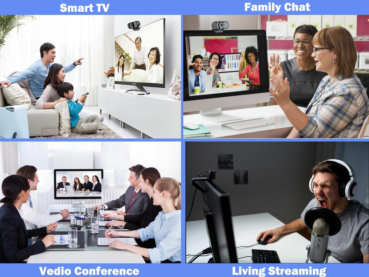 Full 1080P HD Webcam with Microphone, USB Webcam for Laptop and Desktop, External Web Camera, Streaming PC Web Camera with Privacy Cover and Tripod, Widescreen Web cam for Zoom Skype YouTube