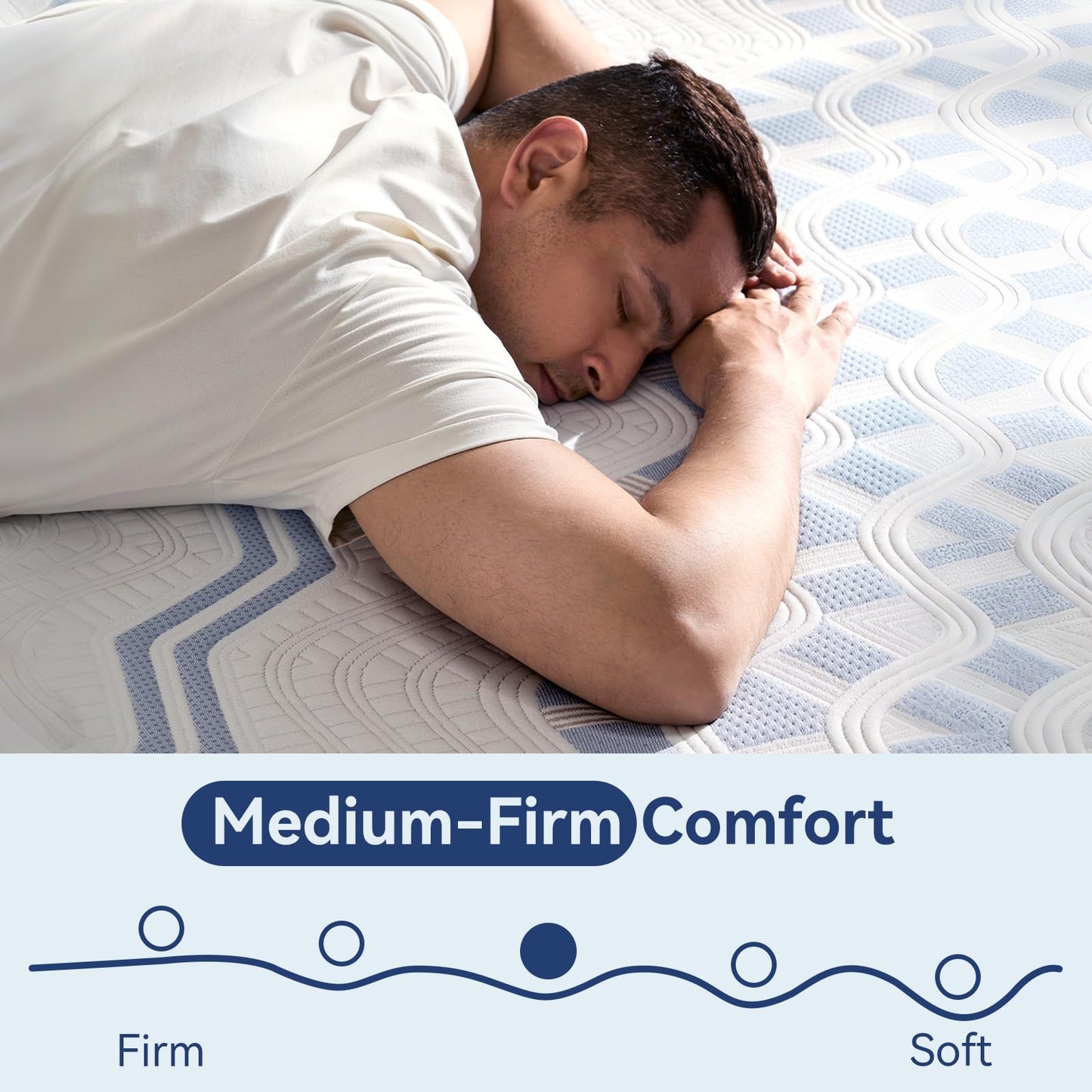BedsPick 10 Inch Queen Gel Memory Foam Mattress in a Box, Medium-Firm Feel for Back Pain Relief, Fiberglass Free, Motion Isolation, CertiPUR-US Certified