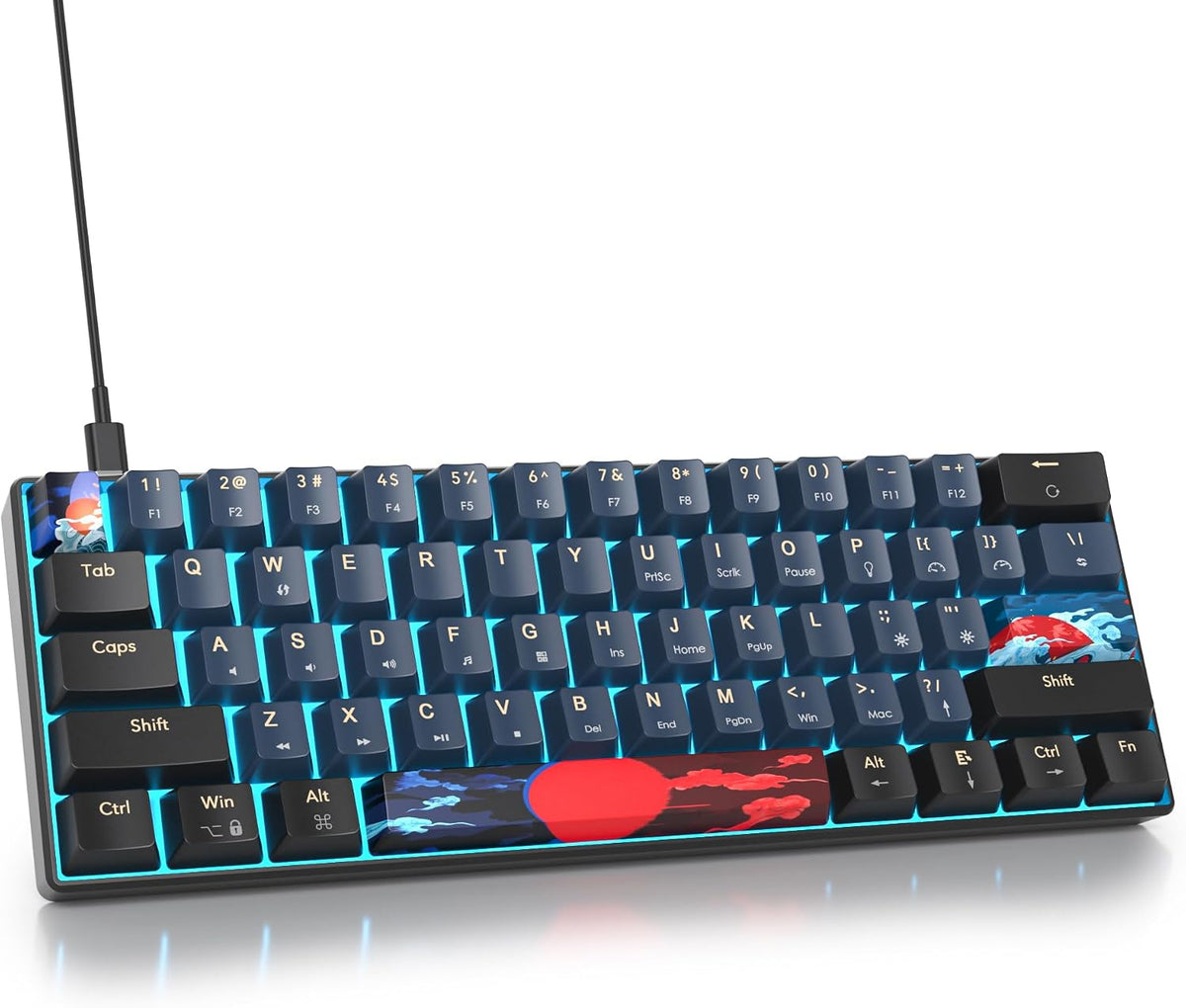 Owpkeenthy Full Size Green Mechanical Gaming Keyboard with Number Pad, Wired 100% Office NKRO Keyboard RGB Backlit 104 Keys with Red Switch for PC Gamer (104 Matcha)