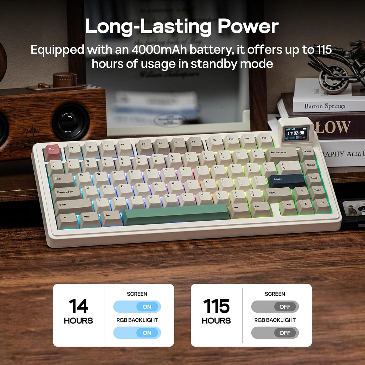 EPOMAKER RT82 Wireless Mechanical Keyboard with Screen, VIA Custom