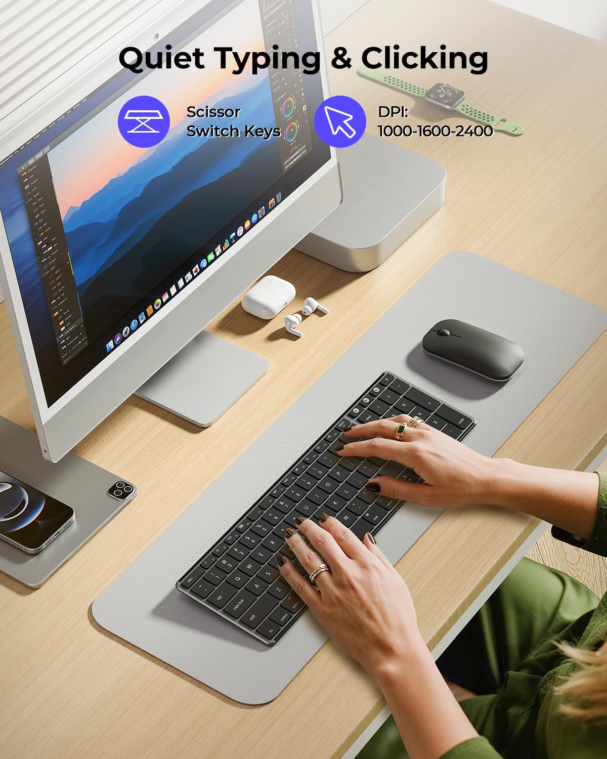 seenda SKM64-2 Bluetooth Keyboard and Mouse Combo for Mac, MacBook and iPad