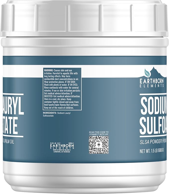 Earthborn Elements Sodium Lauryl Sulfoacetate (SLSA) (24 Ounce) Bath Bomb Additive, Gentle on Skin, Long-Lasting Foam & Bubbles