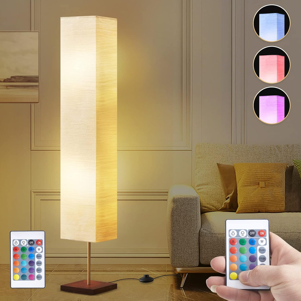 RGBW Color Temperature Adjustable Floor Lamp, Standing Lamp for Living Room