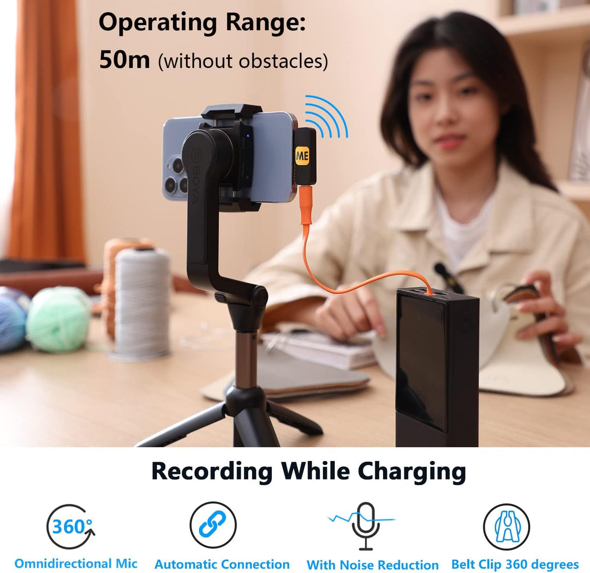 ME MIC-S2 Dual-Channel 2.4GHz Wireless Lavalier Microphone System, 164ft Range, Lapel Microphone for iPhone 13, iPad -Omnidirectional Condenser Mic for Interview Video Podcast Vlog YouTube