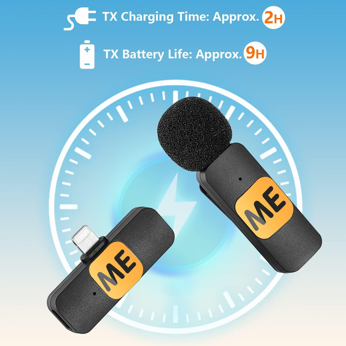 ME MIC-S2 Dual-Channel 2.4GHz Wireless Lavalier Microphone System, 164ft Range, Lapel Microphone for iPhone 13, iPad -Omnidirectional Condenser Mic for Interview Video Podcast Vlog YouTube