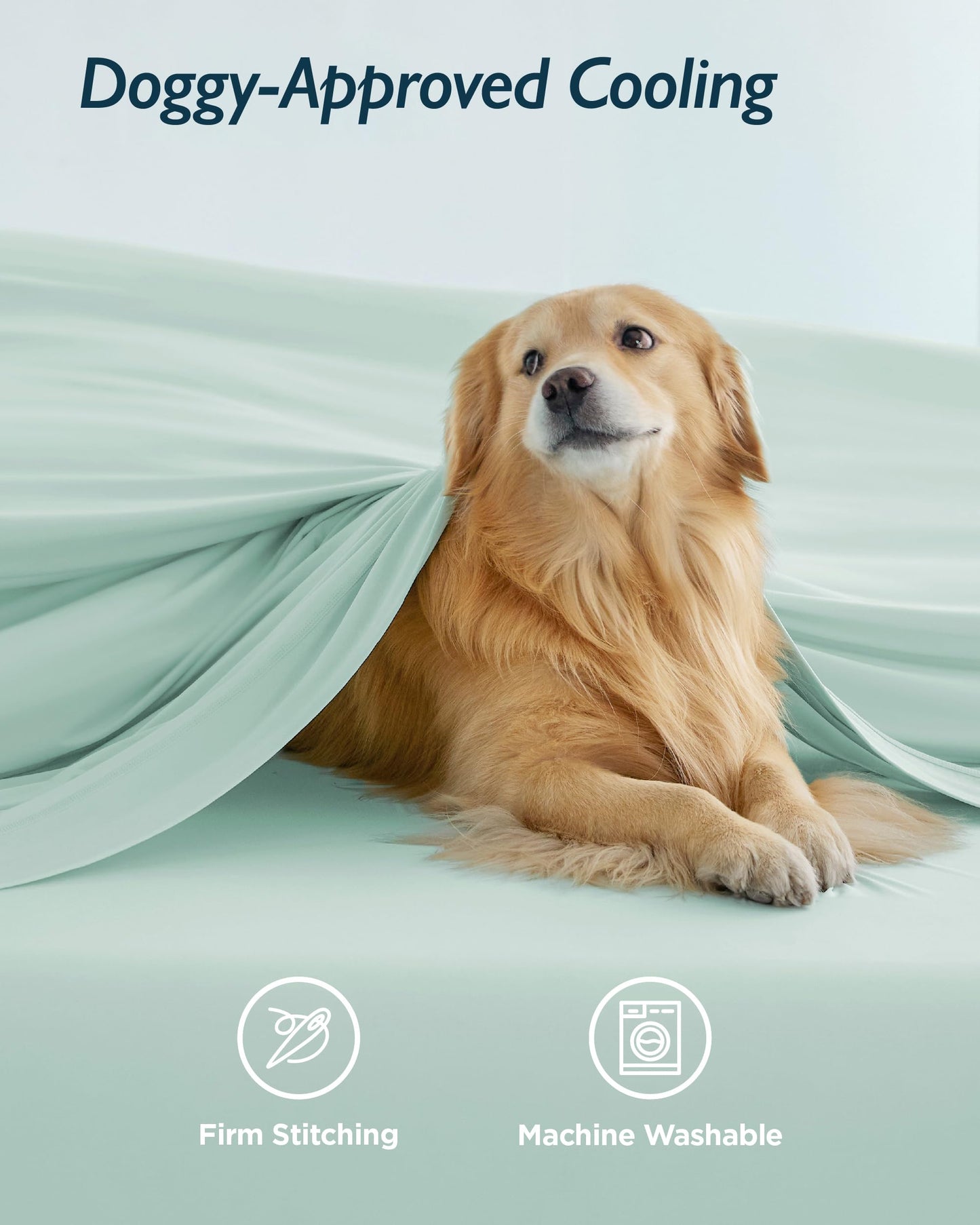 Breescape Cooling Sheet Set King Size - BlendTek™ Dry & Cool Technology for Hot Sleepers and Night Sweats, Q-Max>0.46 Tech, Deep Pocket Up to 18", 360° Elastic Band, Mint Green