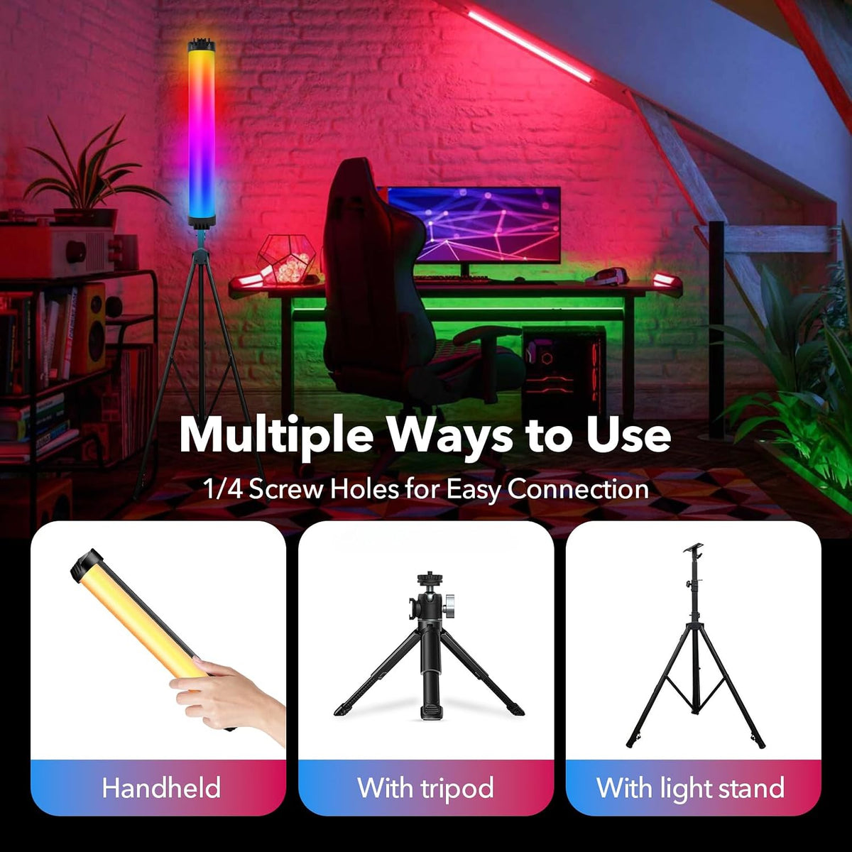 Handheld Light Wand, RGB LED Video Light Stick, LED Video Wand
