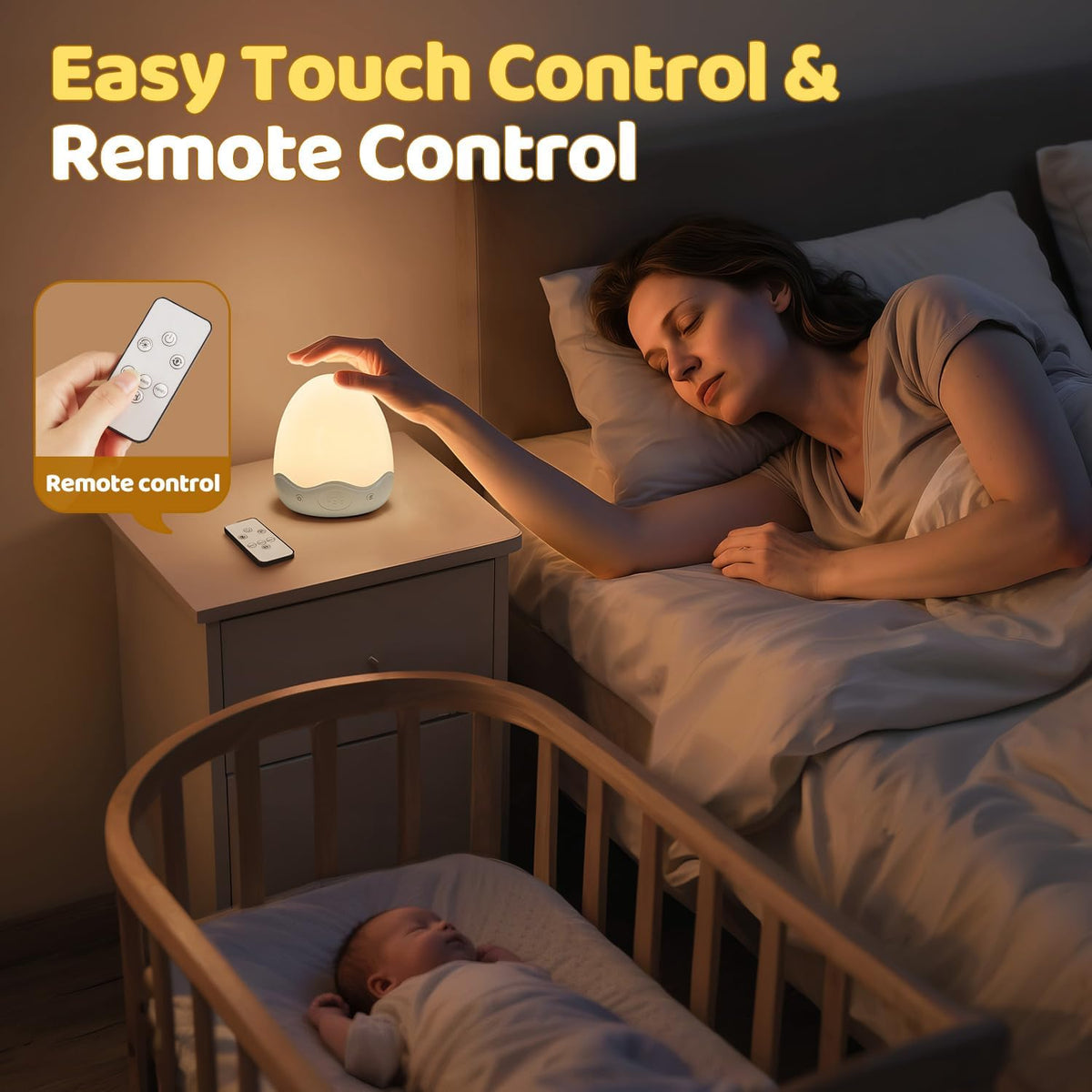 COOLNIGHT Egg Light for Nursery,10 Colors&Stepless Dimming Baby Night Light